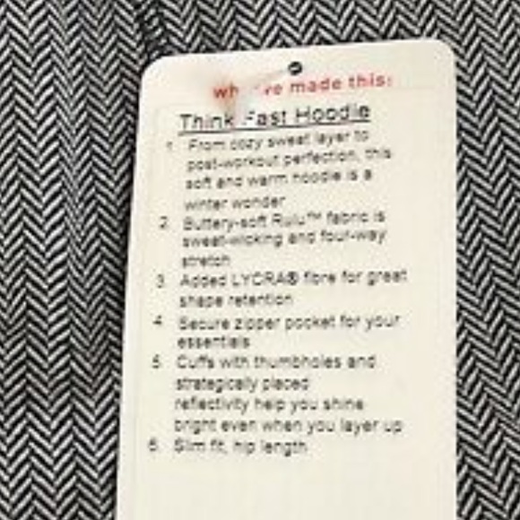 Lululemon Think Fast Hoodie Black&Grey Stripe - Picture 6 of 6